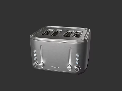 4 Slice Silver Toaster Modern Stainless Steel Kitchen Appliance With Sleek Design 3d model
