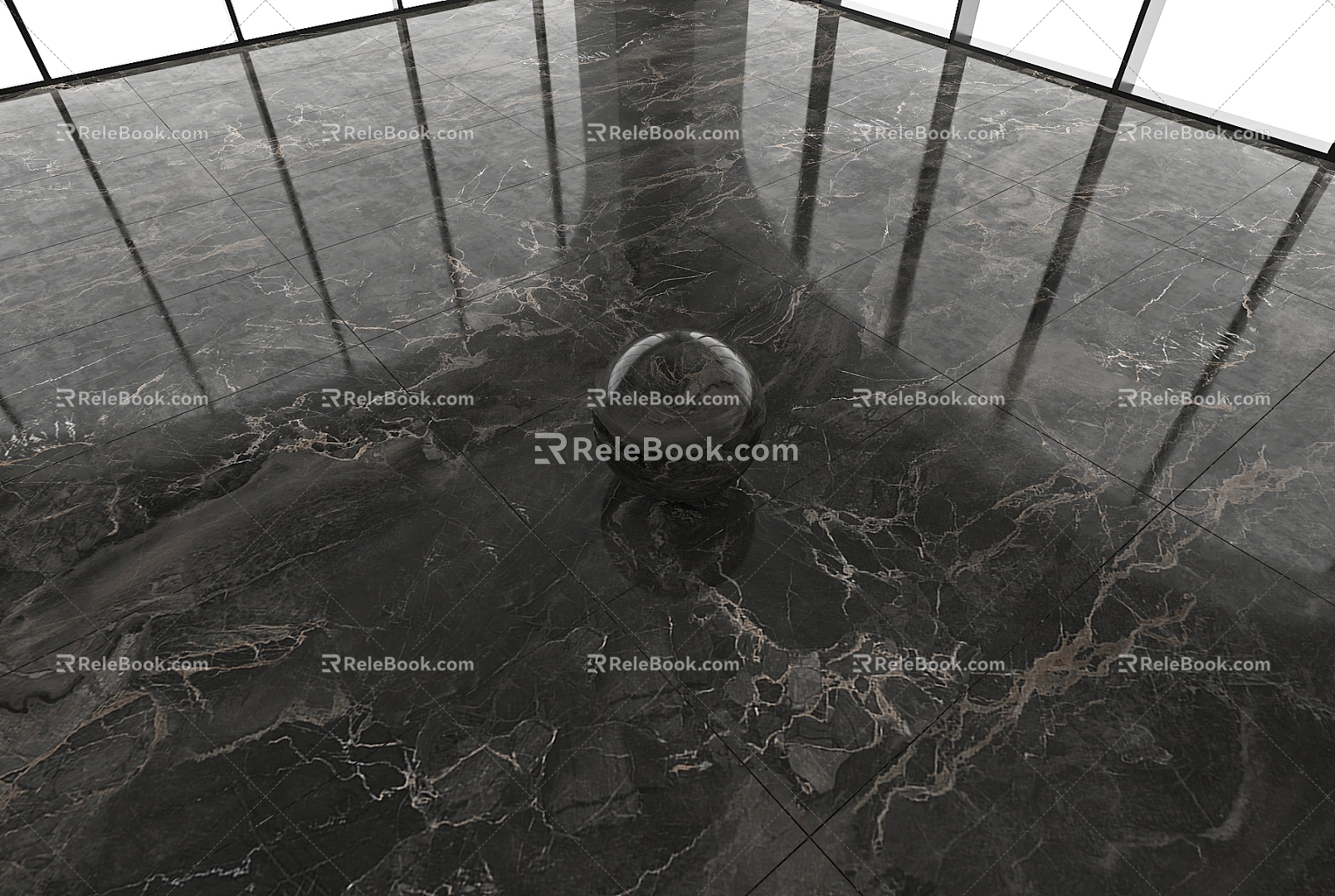 Dark Marble Floor Tile Large Plate Tile Bright Tile Glazed Tile 3d model