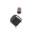 Modern Gray Dining Chair With Velvet Upholstery And Dark Metal Armrests