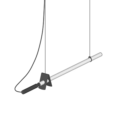 Modern Linear Pendant Light With Hanging Cords And Sleek Metal Rod Design 3d model