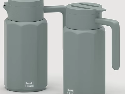 Gray ZHUOMO Kitchenware Geometric Design Water Jugs With Handles And Lids 3d model