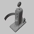 Vintage Red Industrial Fuel Pump With Green Control Box And Weathered Base