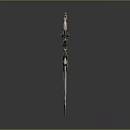 Ornate Fantasy Sword With Winged Elements Central Gemstone And Metallic Finish