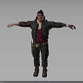 Stylish 3D Male Character In Gray Jacket Maroon Vest With Yellow Tool Belt Arms Outstretched
