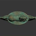 Ancient Exquisite Bronze Horse Sculpture Carving Featuring Intricate Snake Shaped Base