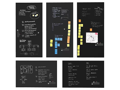 Creative Wall Hanging Design With Colorful Blocks And Layout Sketches 3d model