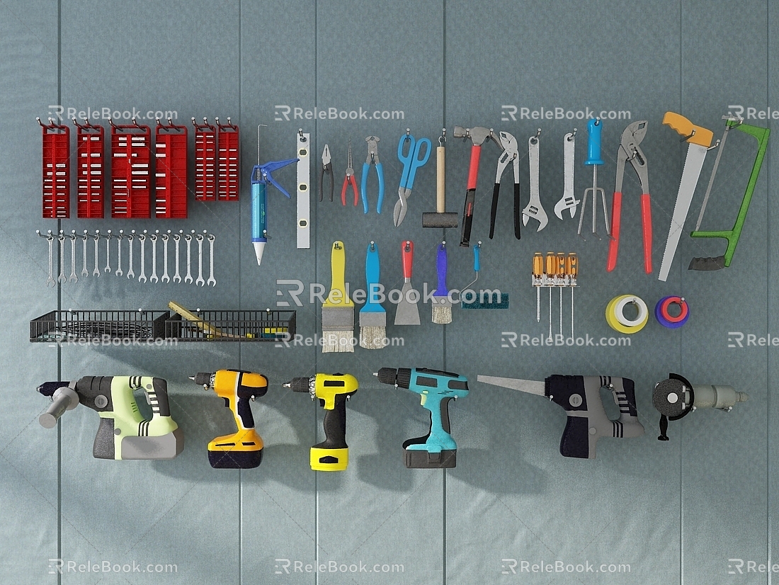 Electric adjustable wrench saw vice repair tool tape 3d model