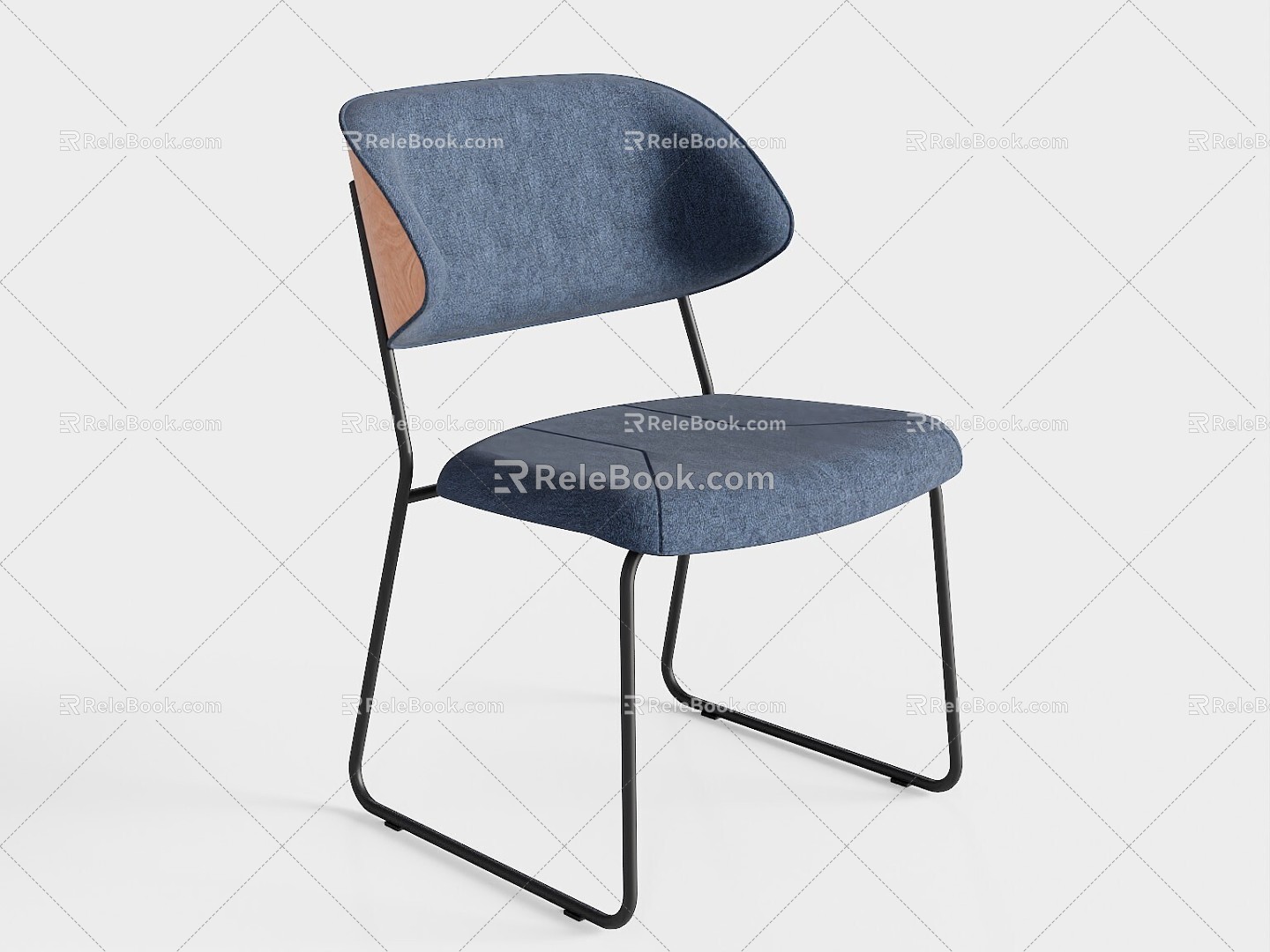 Cadeira metal fabric single chair 3d model