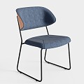 Cadeira metal fabric single chair 3d model