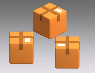Carton Express Box Box Carton Box Box lowpoly Style Color Block Game Style 3d model