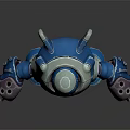 Game and Movie Character Robot With Blue White Body Red Eyes And Purple Arm Accents