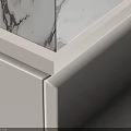 White Square Cabinet With Marble Countertop Black Round Sink And Faucet Drawers
