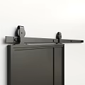 Modern Black And Gold Frame Sliding Doors With Vertical Glass Stripes For Interior