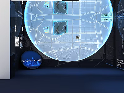 Modern map regional map display 3d model