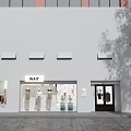 WAIT Clothing Store Modern White Storefront With Window Display Mannequins And Apparel