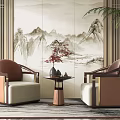 New Chinese Style Casual Sofa Combination Casual Sofa 3d model