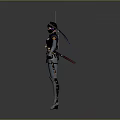 Fantasy Warrior Character With Mythical Creature And Sword In Armor Outfit