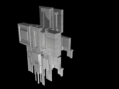 Modern Aircraft 3D Model With Geometric Structures And Abstract Design Elements 3d model