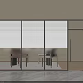 Modern Glass Partition With Built in Blinds For Office Interior Space 3d model