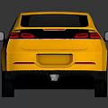 Modern Yellow Car with Sleek Design Black Roof Silver Wheels and Glossy Reflection