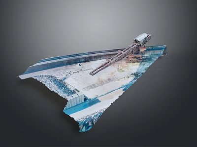 Innovative Structure Model With Water Channel And Mechanical Platform Design 3d model