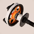 Mechanical Gear Component With Orange Black Design And Shaft Hub Structure 3d model