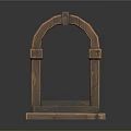 Wooden Arch Decorative Furniture With Classic Design Stepped Base And Textured Details