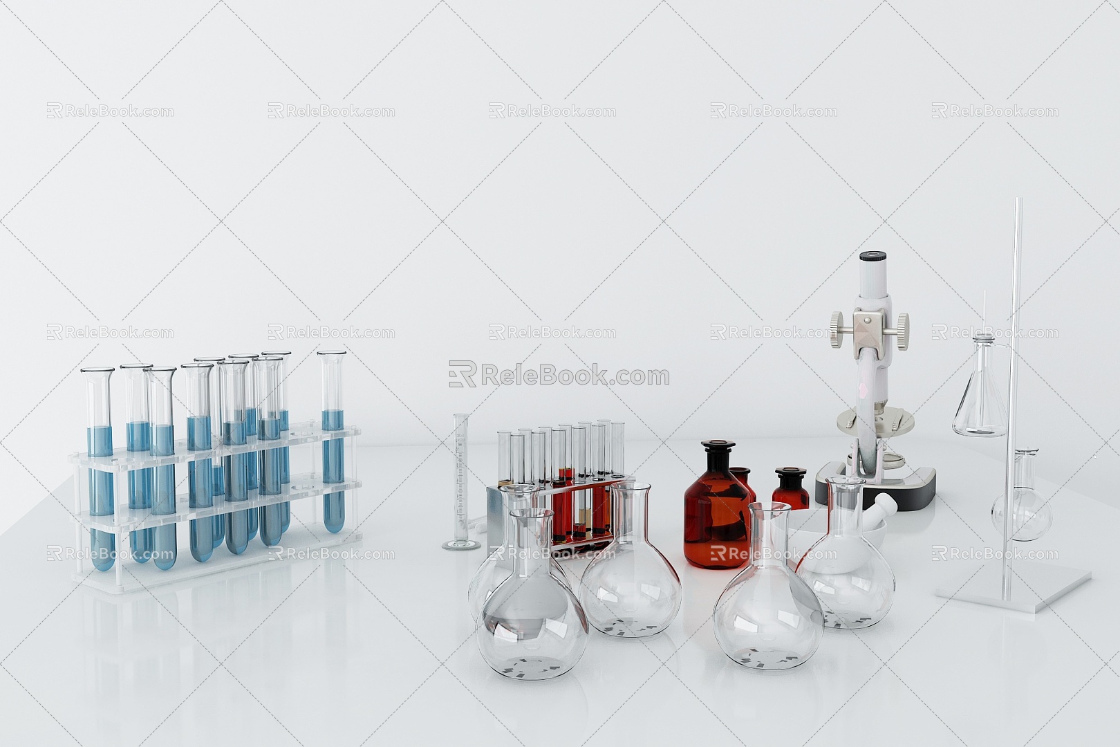 Modern laboratory equipment Drug research 3d model