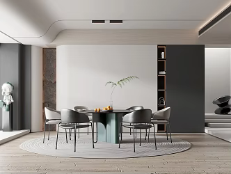 Modern Restaurant Dining Table and Chair Combination 3d model