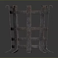 Vintage Metal Decorative Basket With Hollow Grid Design And Support Legs