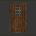 Elegant Classic Wooden Door With Glass Panes And Golden Trim Design