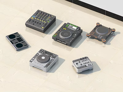 Professional DJ Audio Equipment With Mixer Turntable Effects Unit And Controllers 3d model