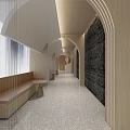 modern elevator hall elevator car 3d model