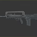 Modern Tactical Firearm With Metallic Finish Magazine Barrel And Dark Reflection