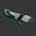 Black and Silver Mechanical Claw With Sharp Parts And Geometric Patterns On Dark Background 3d model