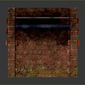 Brick Built BBQ Grill With Metal Grate And Black Countertop Structure