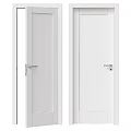 Sleek White Hinged Doors With Simple Design For Modern Interior Home Spaces 3d model
