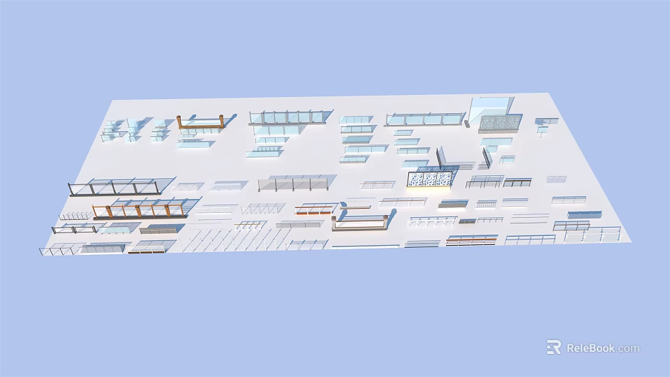 Various Residential Modern Outdoor Fencing Designs With Styles and Materials 3d model 