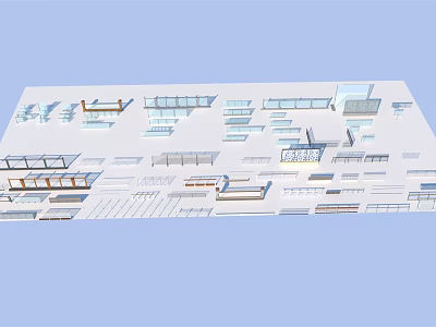 Various Residential Modern Outdoor Fencing Designs With Styles and Materials 3d model