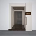 Modern Elevator Lobby Interior With White Walls Dark Floor Elevator Door And Sign 3d model