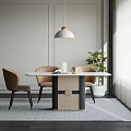 Modern Dining Table Dining Chair Table Chair 3d model