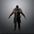 Viking Warrior 3D Character Model With Fur Trimmed Armor Leather Belt And Sword