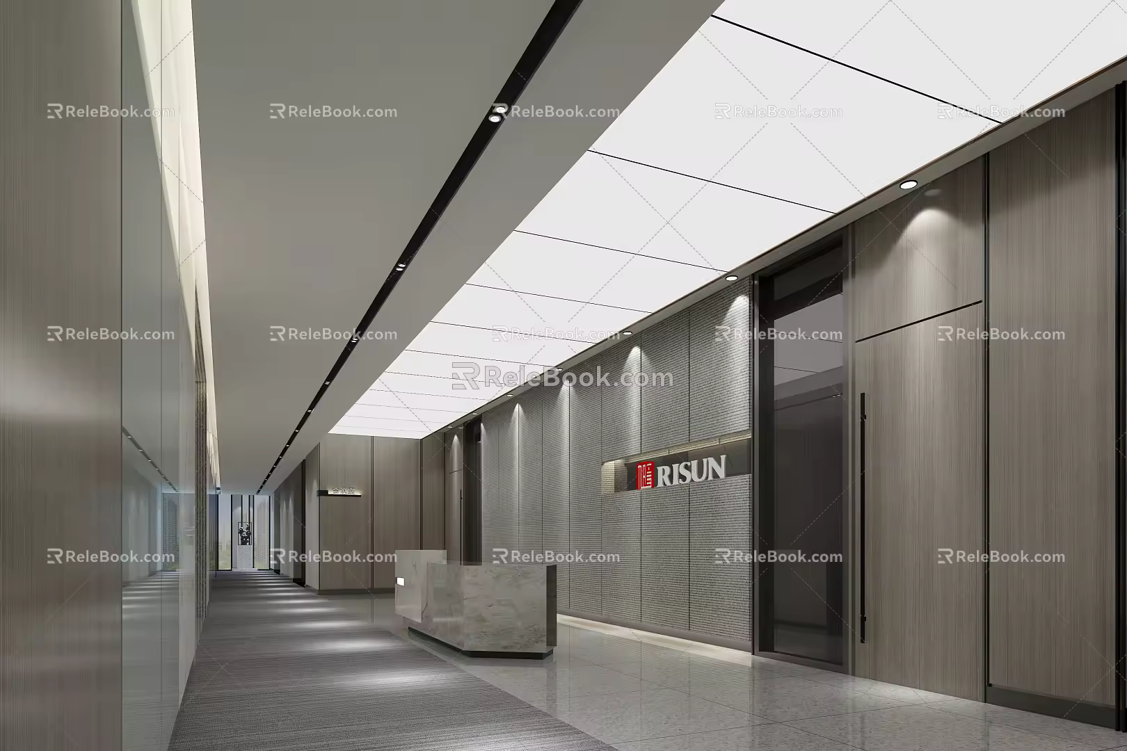 Modern Front Desk Front Desk Hall Front Desk Reception Area 3d model