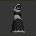 Classic Black And White Maid Outfit With Apron Ruffled Cuffs And Collar