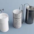 Modern Wash Table Vertical Wash Table Column Basin 3d model