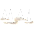 Multiple Hanging Modern White Pendant Lights With Curved And Circular Frosted Shades