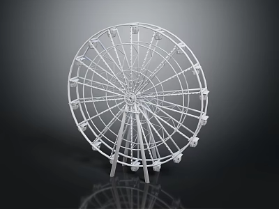 White Metal Ferris Wheel Amusement Equipment With Structural Design And Seats 3d model