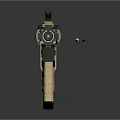 Modern Tactical Rifle With Black And Tan Color Ergonomic Grip And Rail System
