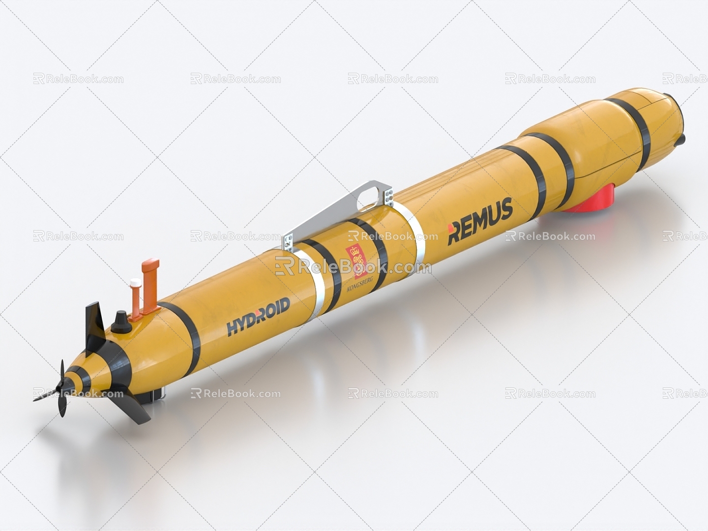 unmanned underwater vehicle submarine submarine underwater ship torpedo missile 3d model