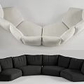 Comfortable Modern Curved Sectional Sofa Light Dark Fabric For Living Room